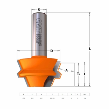 CMT Lukkopontti / kulmaliitos jyrsinteräsarja 2kpl 8mm - Kuva 2