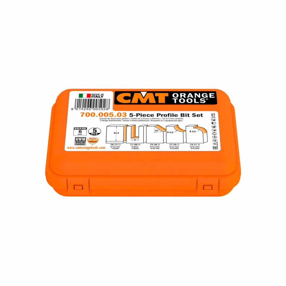 CMT Yläjyrsinteräsarja 5-osainen 8mm