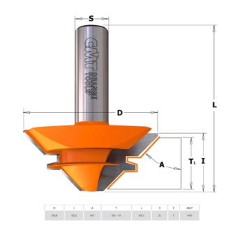 CMT Lukkopontti / kulmaliitos jyrsinterä D=50,8 S=12 - Kuva 2